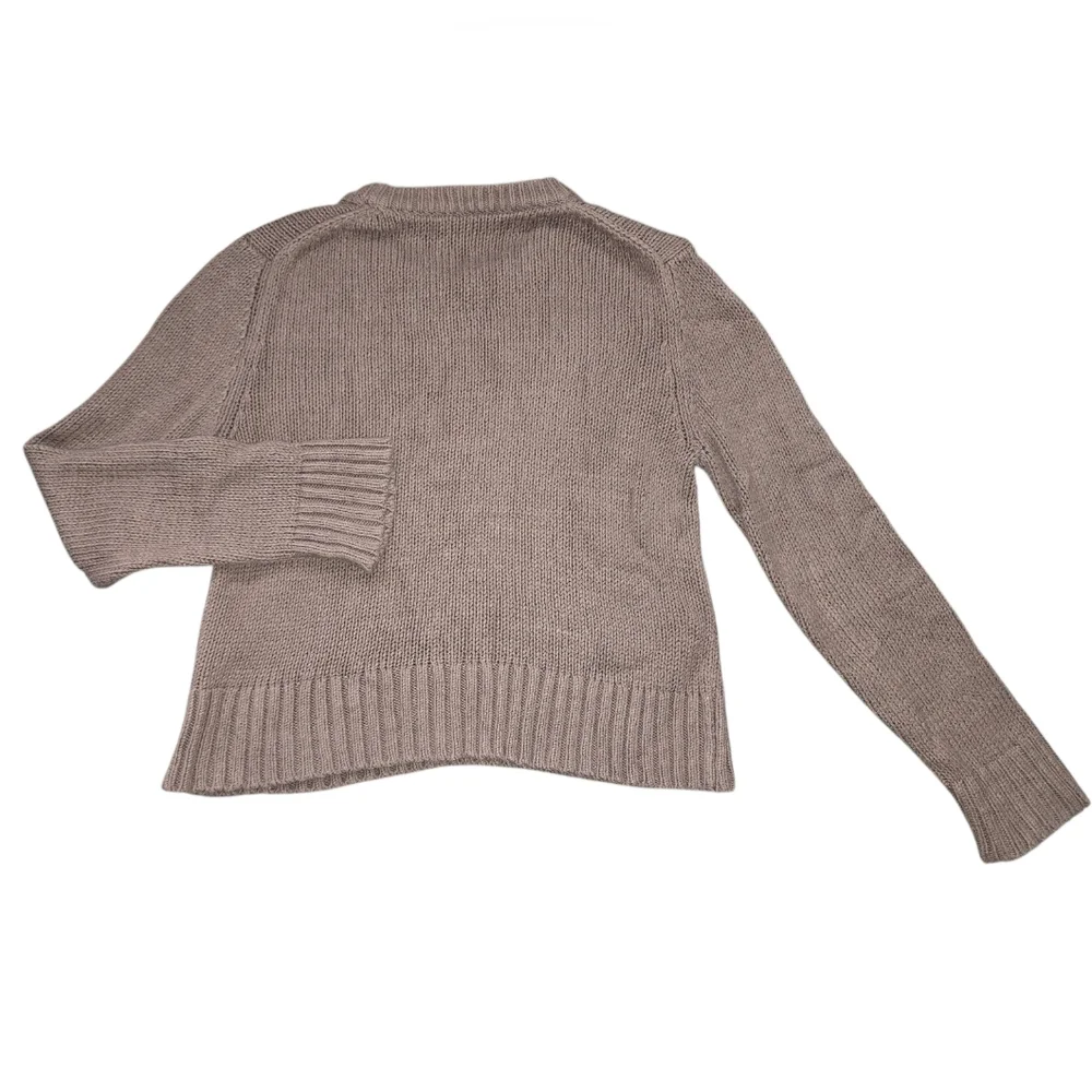 Jenni Kayne Knit Crewneck Sweater in Dusty Taupe Tan Size S - Picture 2 of 6